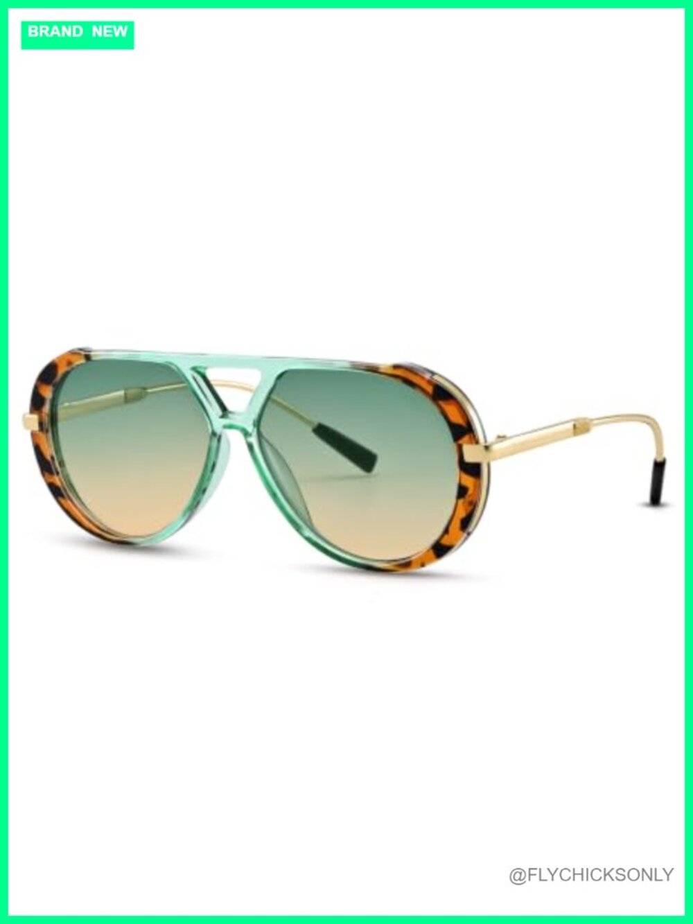 Oversized Aviator Sunglasses Retro Metal Frame 100% UV Protection